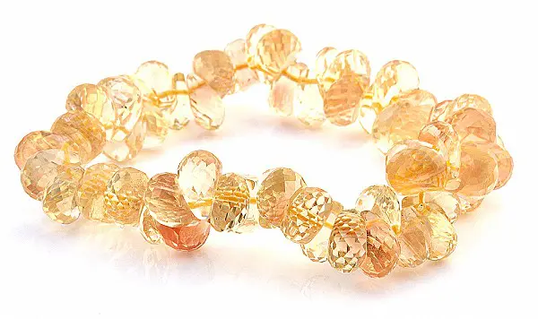 High Quality Oregon Sunstone Faceted Teardrop Bracelet