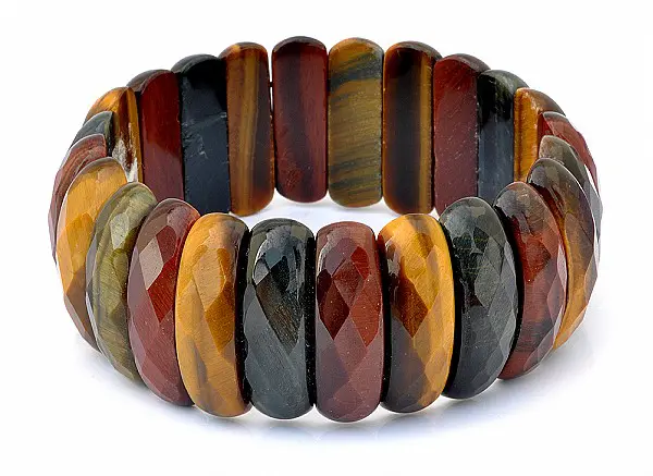 Tiger Eye Faceted Lamel Bracelet