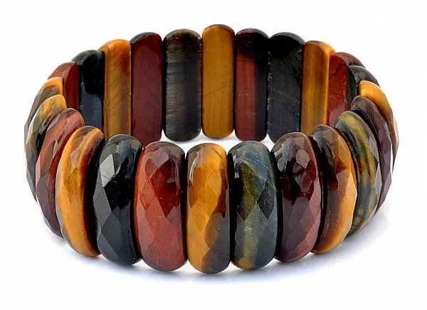 Tiger Eye Faceted Lamel Bracelet