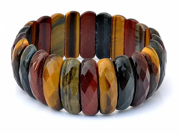 Tiger Eye Faceted Lamel Bracelet