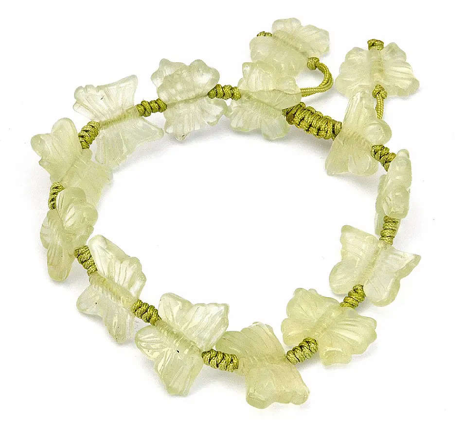 Butterfly Shaped Prehnite Bracelet