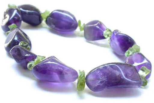 Amethyst and Peridot Bracelet