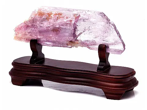 Beautiful Lilac kunzite Rock on Wooden Stand