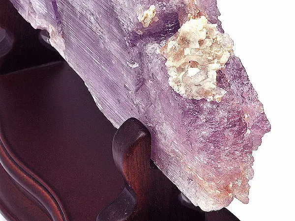 Beautiful Lilac kunzite Rock on Wooden Stand