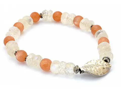 Moonstone and Sunstone Beads Bracelet