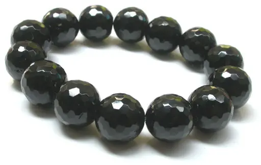 Black Tourmaline Faceted Bead Bracelet