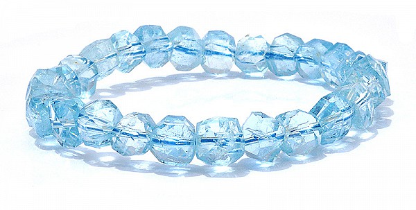 Aquamarine Faceted Bracelet