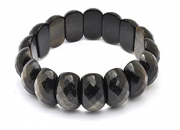 Golden Obsidian Faceted Lamel Bracelet