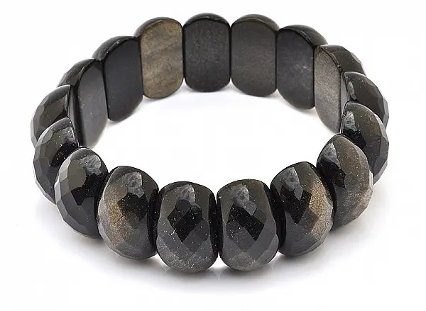 Golden Obsidian Faceted Lamel Bracelet