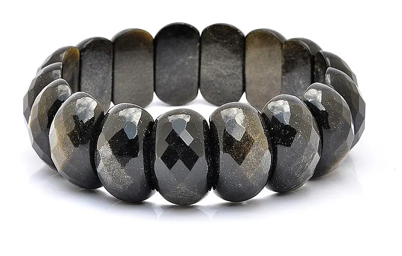 Ring with sales obsidian facets