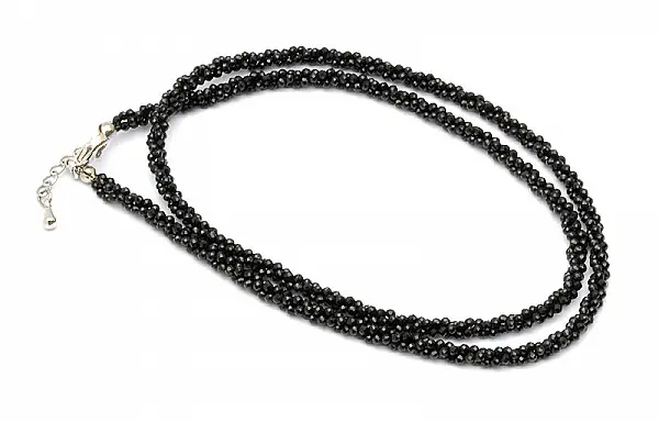 AAA 1.5mm Sparkle Black Faceted Spinel Necklace