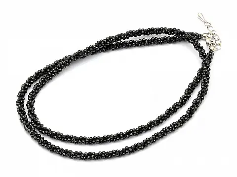 AAA 1.5mm Sparkle Black Faceted Spinel Necklace