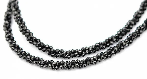 AAA 1.5mm Sparkle Black Faceted Spinel Necklace