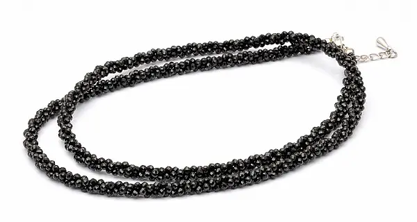 AAA 1.5mm Sparkle Black Faceted Spinel Necklace