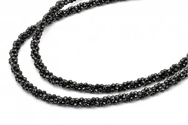 AAA 1.5mm Sparkle Black Faceted Spinel Necklace