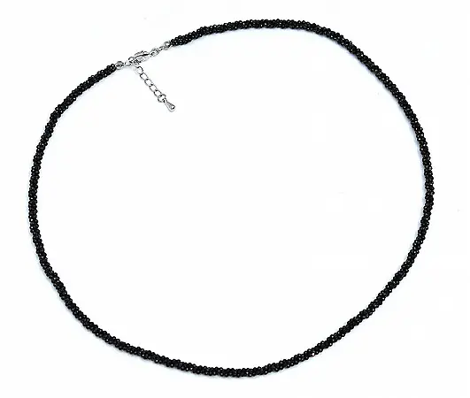 AAA 1.5mm Sparkle Black Faceted Spinel Necklace