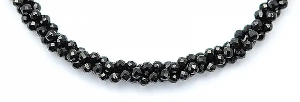 AAA 1.5mm Sparkle Black Faceted Spinel Necklace