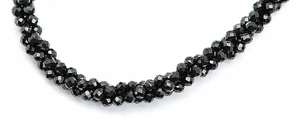 AAA 1.5mm Sparkle Black Faceted Spinel Necklace