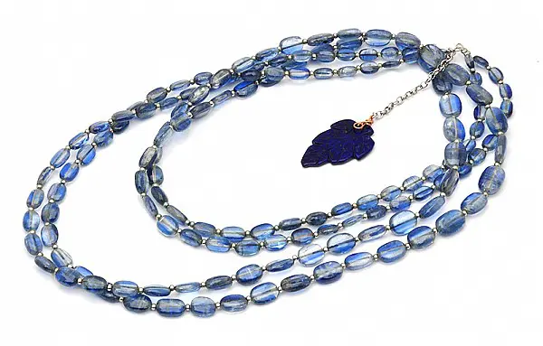Blue Kyanite Necklace with Lapis Hanger