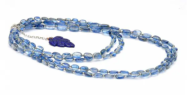 Blue Kyanite Necklace with Lapis Hanger