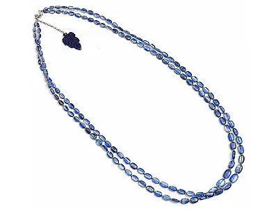 Blue Kyanite Necklace with Lapis Hanger