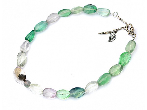 Fluorite Nuggets Necklace with Silver Clasp