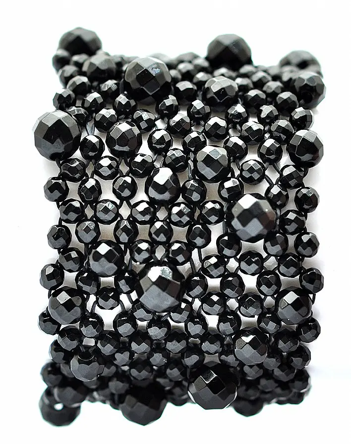 Black Agate Faceted Bracelet