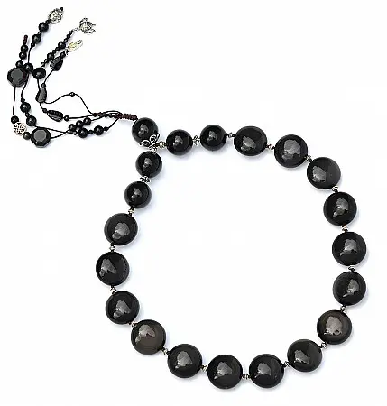 Obsidian Pebble Necklace