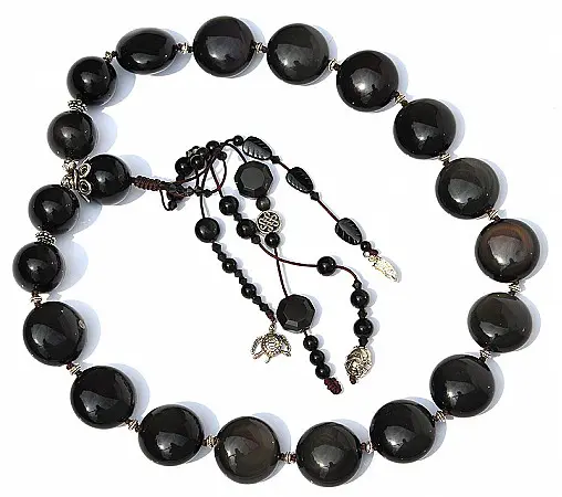 Obsidian Pebble Necklace