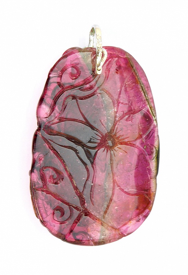 Multi colour Tourmaline Dragon Pendant