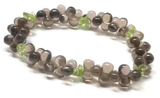 Smoky Quartz and Peridot Bracelet