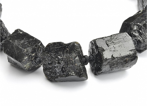 Black Tourmaline Rock Rough Bracelet