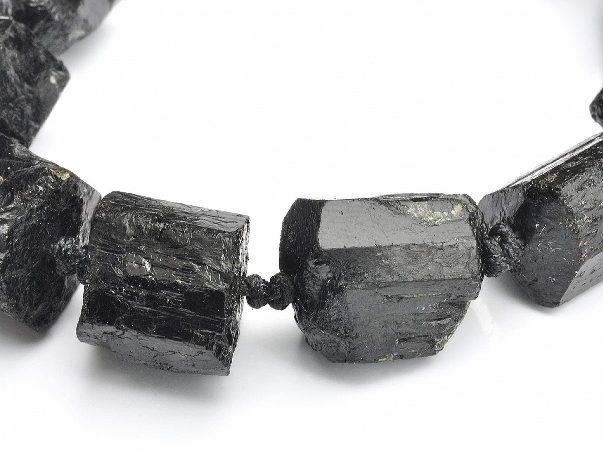 Black Tourmaline Rock Rough Bracelet