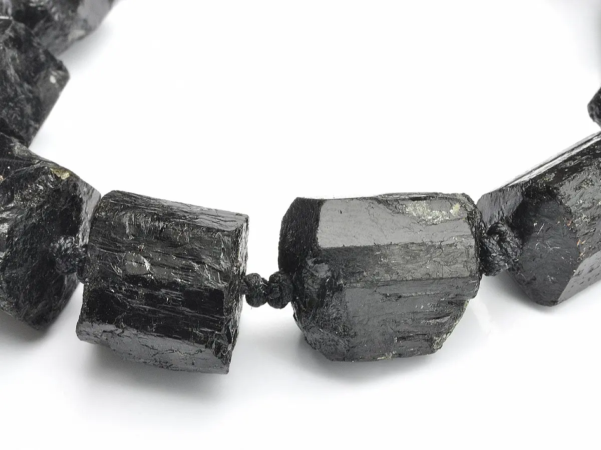 Black Tourmaline Rock Rough Bracelet