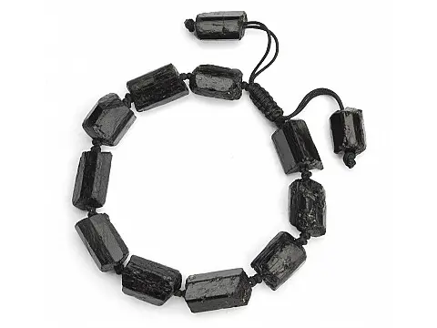 Black Tourmaline Rock Rough Bracelet