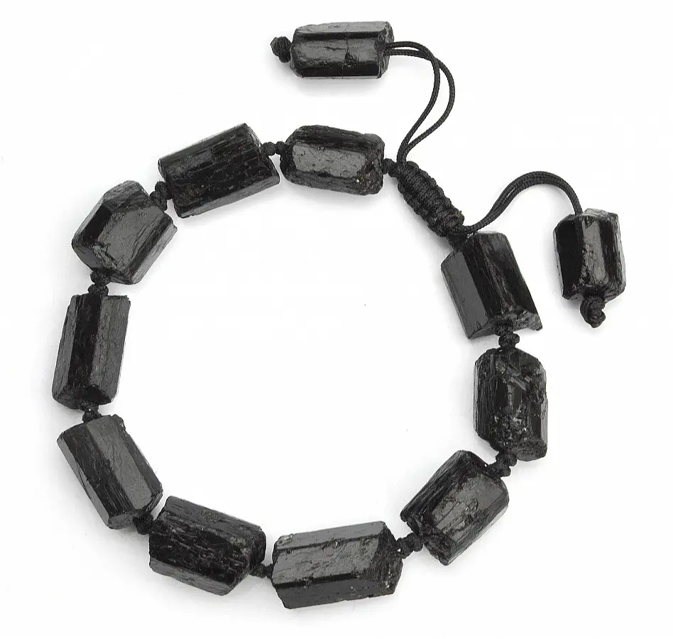 Black Tourmaline Rock Rough Bracelet