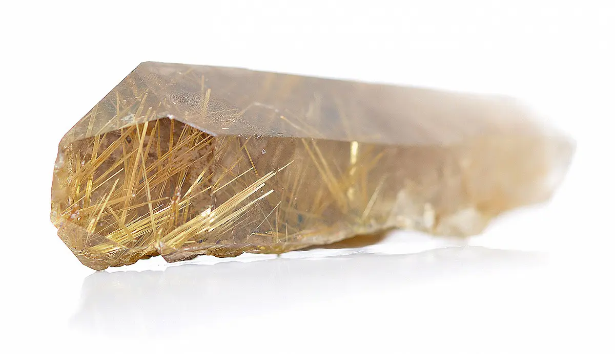 Beautiful Natural Golden Rutilated Quartz Crystal Wand