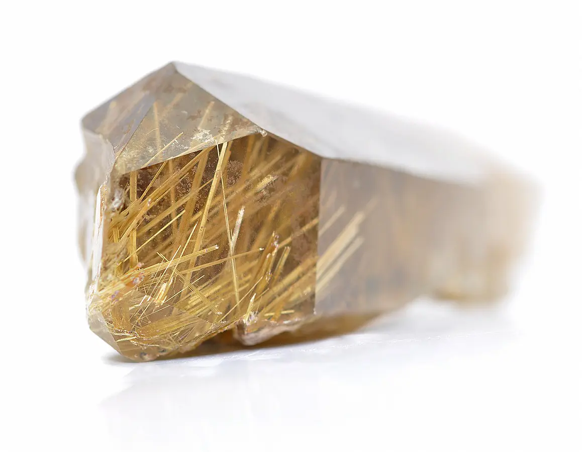 Beautiful Natural Golden Rutilated Quartz Crystal Wand