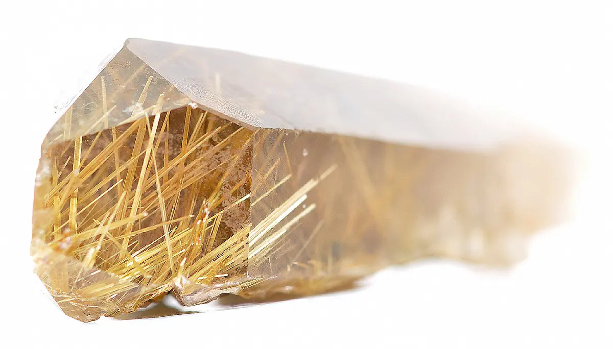 Beautiful Natural Golden Rutilated Quartz Crystal Wand