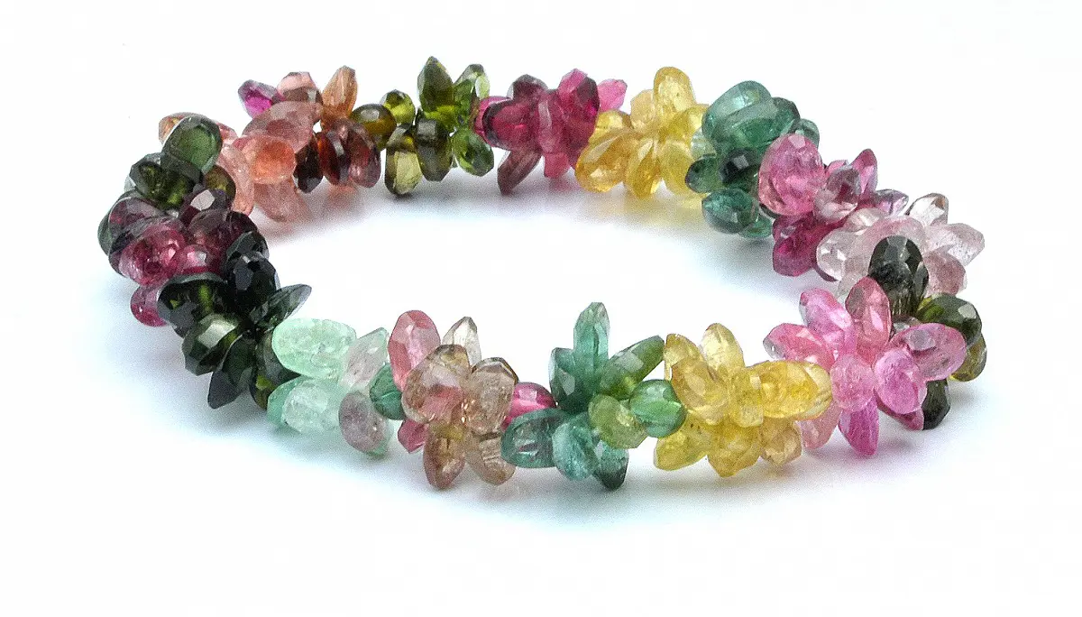 Genuine High Quality Rainbow Tourmaline Briolettes Bracelet