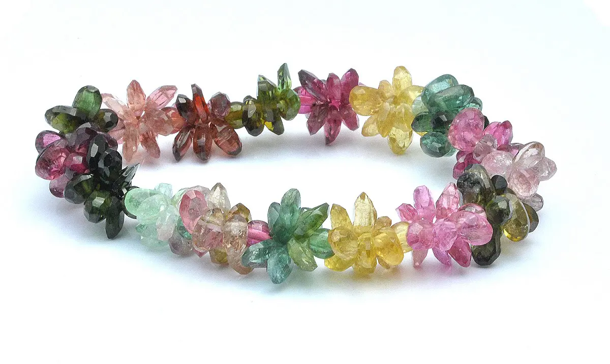 Genuine High Quality Rainbow Tourmaline Briolettes Bracelet