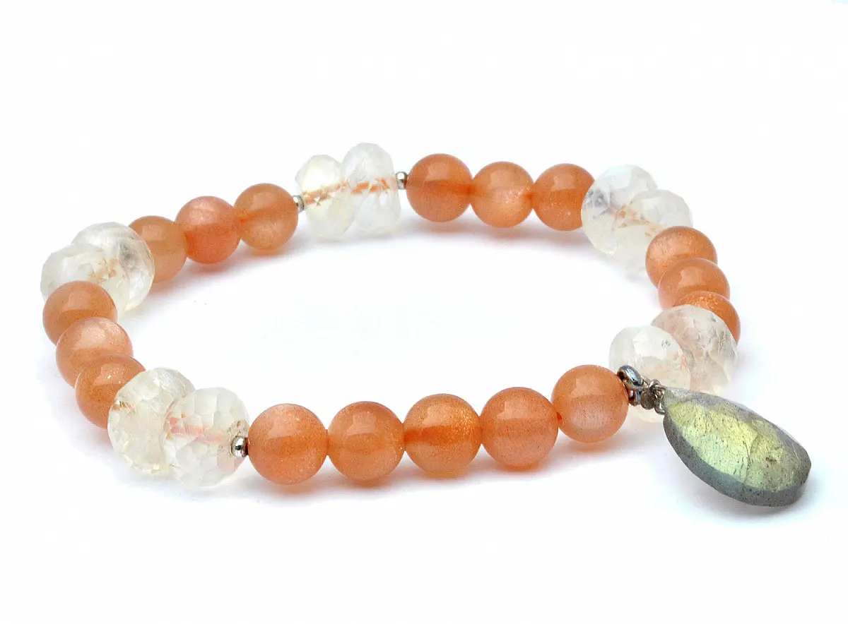 High Quality Natural Sunstone Moonstone Labradorite Bracelet