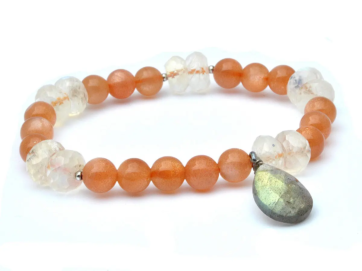 High Quality Natural Sunstone Moonstone Labradorite Bracelet