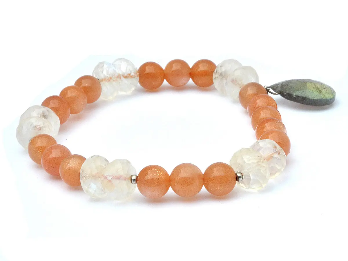 High Quality Natural Sunstone Moonstone Labradorite Bracelet