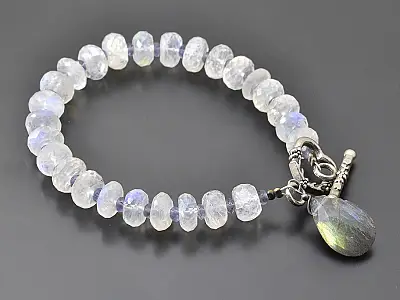 Labradorite with Moonstone Iolite Bracelet