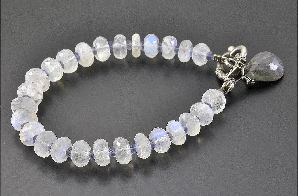 Labradorite with Moonstone Iolite Bracelet