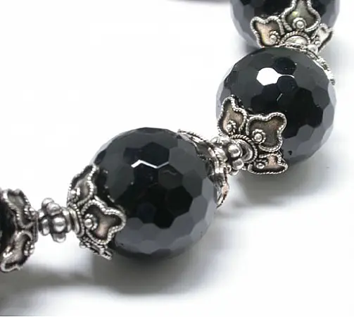 Classic Silver Black Tourmaline Bracelet