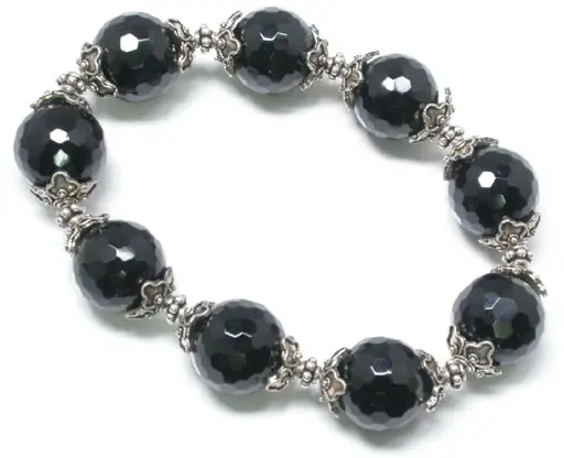 Classic Silver Black Tourmaline Bracelet