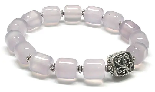 Purple Agate and Silver Bracelet