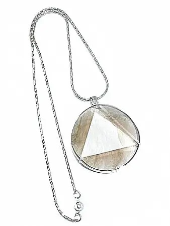 Rutilated Quartz Star of David in Silver Necklace